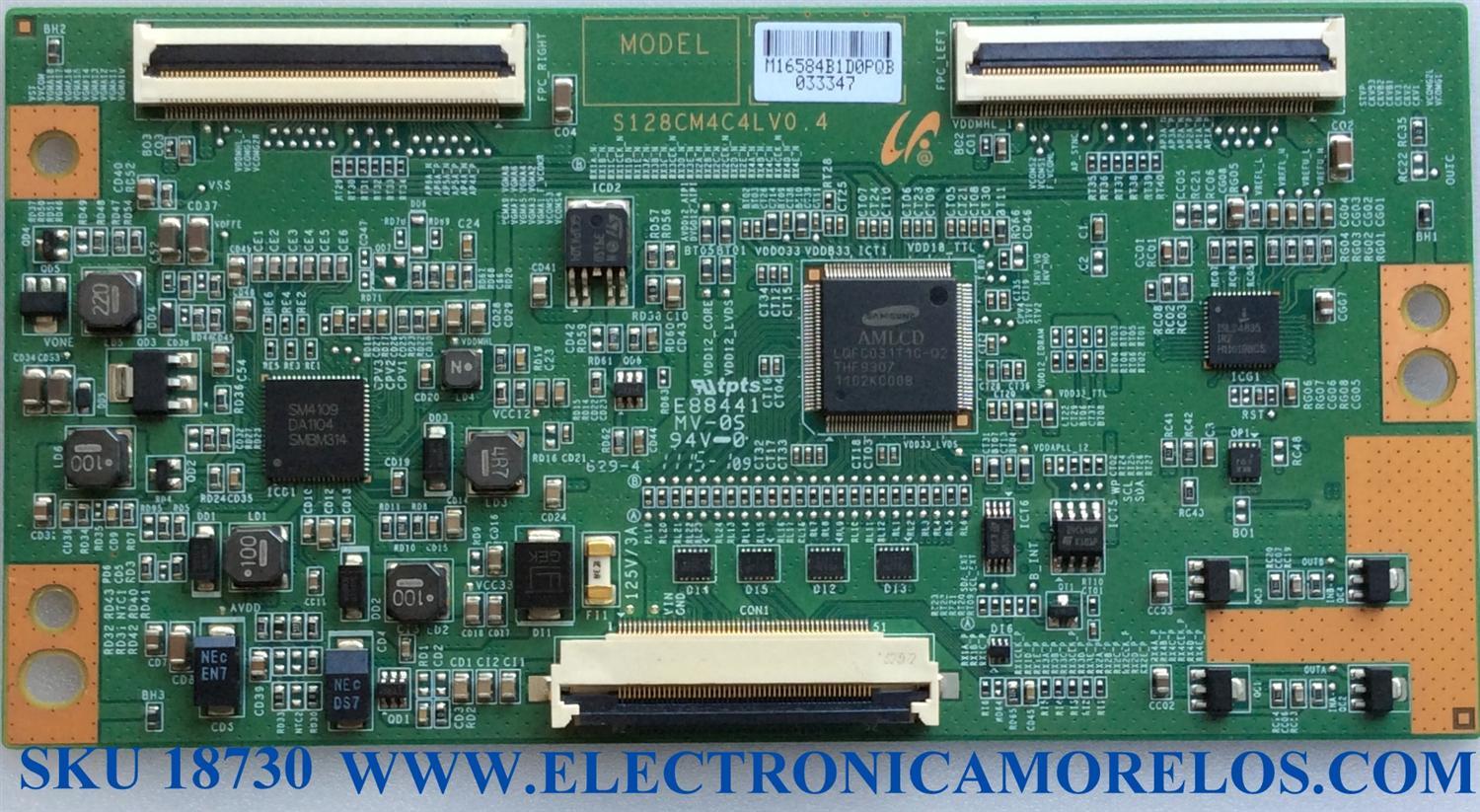 T-CON / SAMSUNG  LJ94-16584B / S128CM4C4LV0.4 / 16584B / PANEL LTF460HJ05 / MOD. LN46D630M3FXZA / LN46D630M3F / PARTES SUSTITUTAS BN96-16447A / LJ94-15974F / BN96-16448A / BN95-00497B / BN96-16491A / BN95-00497A / BN95-00498A / LJ94-15891J / BN95-00495A